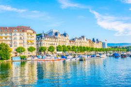 Lais Puzzle - Stadtbild von Genf hinter dem Genfer See/Lac Leman in der Schweiz - 2.000 Teile