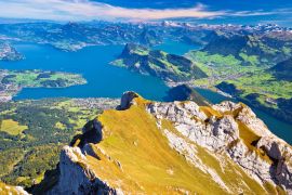 Lais Puzzle - Luzernersee und Alpengipfel aus der Luft vom Pilatus - 2.000 Teile