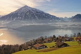 Lais Puzzle - Panorama der Schweiz in Thun im Winter - 2.000 Teile
