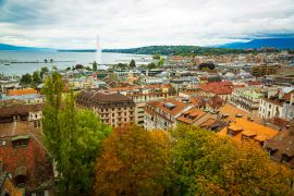 Lais Puzzle - Genf, Schweiz: Blick auf Stadt und See vom Turm der Kathedrale St. Peter aus - 2.000 Teile