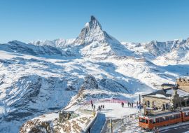 Lais Puzzle - Schweiz Alpen Matterhorn Schneeberge am Bahnhof der Gornergrat Bahn, Zermatt, Schweiz - 1.000 Teile