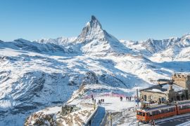 Lais Puzzle - Schweiz Alpen Matterhorn Schneeberge am Bahnhof der Gornergrat Bahn, Zermatt, Schweiz - 2.000 Teile