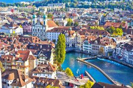 Lais Puzzle - Panoramablick auf die Stadt Luzern und den Fluss Reuss - 2.000 Teile