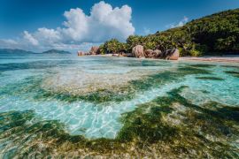 Lais Puzzle - Berühmter tropischer Strand Anse Source d'Argent mit Granitblöcken, Insel La Digue, Seychellen - 2.000 Teile