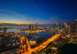 Lais Puzzle - Stadtbild von Singapur bei Sonnenaufgang - 1.000 Teile