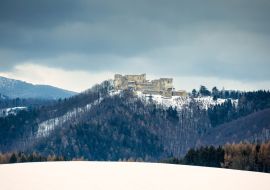 Lais Puzzle - Die mittelalterliche Burg Lietava im Winter, Slowakei, Europa - 1.000 Teile