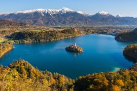 Lais Puzzle - Panoramablick auf den Bleder See vom Berg Osojnica, Slowenien - 2.000 Teile