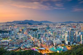 Lais Puzzle - Seoul. Stadtbild von Seouls Stadtzentrum bei Sonnenuntergang - 2.000 Teile