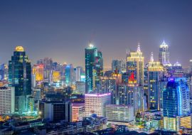 Lais Puzzle - Bangkok Cityscape, Geschäftsviertel mit Hochhaus bei Nacht, Bangkok - 1.000 Teile