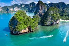 Lais Puzzle - Phra Nang Cave Beach mit traditionellem Longtail-Boot am Ao Phra Nang Beach, Railay Bay, Krabi - 2.000 Teile