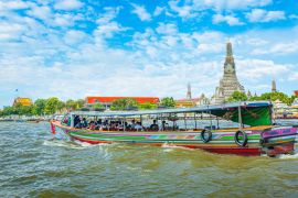Lais Puzzle - Chao Phraya vom Boot aus zurück zum Tempel Wat Arun, dem ältesten Tempel in Bangkok - 2.000 Teile