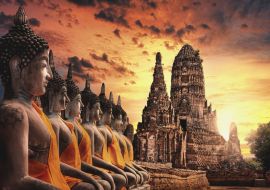 Lais Puzzle - Die Ruine eines alten buddhistischen Tempels und einer religiösen Pagode in der Provinz Ayutthaya, Thailand - 1.000 Teile