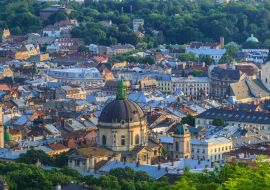 Lais Puzzle - Blick auf die Stadt Lviv vom Park des Hohen Schlosses bei Sonnenuntergang - 1.000 Teile