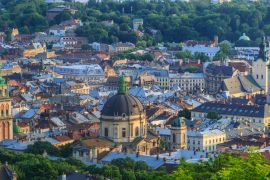 Lais Puzzle - Blick auf die Stadt Lviv vom Park des Hohen Schlosses bei Sonnenuntergang - 2.000 Teile
