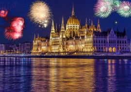 Lais Puzzle - Parlament in Budapest mit Feuerwerk, Neujahrsfeier, Ungarn - 1.000 Teile