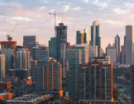 Lais Puzzle - Downtown chicago Stadtbild Wolkenkratzer Skyline bei Sonnenuntergang - 40, 100, 200, 500, 1.000 & 2.000 Teile