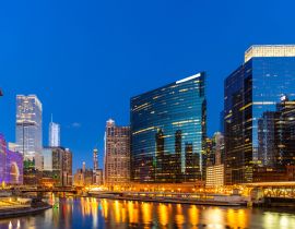 Lais Puzzle - Nächtliches Sonnenuntergangspanorama der Innenstadt von Chicago - 40, 100, 200, 500, 1.000 & 2.000 Teile