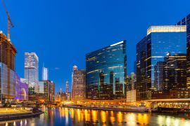 Lais Puzzle - Nächtliches Sonnenuntergangspanorama der Innenstadt von Chicago - 2.000 Teile