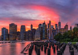 Lais Puzzle - Sonnenuntergang im Brooklyn Bridge Park mit Blick auf die Skyline von Manhattan - 1.000 Teile