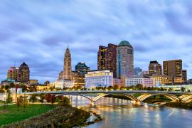 Lais Puzzle - Stadtbild von Columbus über dem Scioto River - Ohio, Vereinigte Staaten - 2.000 Teile