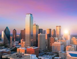 Lais Puzzle - Stadtbild von Dallas, Texas, mit blauem Himmel bei Sonnenuntergang - 40, 100, 200, 500, 1.000 & 2.000 Teile