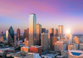 Lais Puzzle - Stadtbild von Dallas, Texas, mit blauem Himmel bei Sonnenuntergang - 1.000 Teile