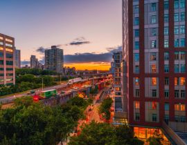 Lais Puzzle - Sonnenuntergang in der Stadt Brooklyn New York usa Gebäudeverkehr - 40, 100, 200, 500, 1.000 & 2.000 Teile