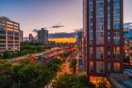 Lais Puzzle - Sonnenuntergang in der Stadt Brooklyn New York usa Gebäudeverkehr - 2.000 Teile