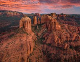 Lais Puzzle - Sedona Arizona mit einem roten Sonnenuntergang - 40, 100, 200, 500, 1.000 & 2.000 Teile