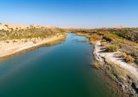 Lais Puzzle - Usbekistan, Landschaft bei der Überquerung des Amu Darya Flusses in der Nähe der Stadt Nukus - 1.000 Teile