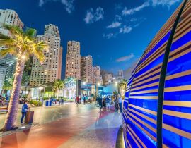 Lais Puzzle - Skyline von Dubai Marina mit Stadtpromenade in der Abenddämmerung, Vereinigte Arabische Emirate - 40, 100, 200, 500, 1.000 & 2.000 Teile