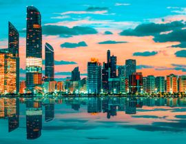 Lais Puzzle - Blick auf die Skyline von Abu Dhabi bei Sonnenuntergang, Vereinigte Arabische Emirate - 40, 100, 200, 500, 1.000 & 2.000 Teile