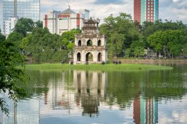 Lais Puzzle - Schildkrötenturm (Thap Rua) im Hoan-Kiem-See (Schwert-See, Ho Guom) in Hanoi, Vietnam - 2.000 Teile