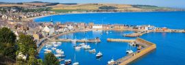 Lais Puzzle - Luftaufnahme des Hafens in der Bucht von Stonehaven, Aberdeenshire, Schottland, Panorama - 1.000 Teile