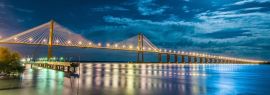 Lais Puzzle - Rosario-Victoria Brücke über den Fluss Parana, Argentinien, Panorama - 1.000 Teile