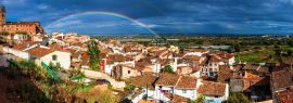 Lais Puzzle - Calahorra, La Rioja, Spanien, mit Regenbogen, Panorama - 1.000 Teile