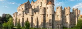 Lais Puzzle - Mittelalterliches Schloss Gravensteen (Schloss der Grafen) in Gent, Belgien, Panorama - 1.000 Teile