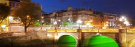 Lais Puzzle - Dublin bei Nacht, unten am Fluss Liffey, Panorama - 1.000 Teile
