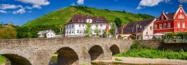 Lais Puzzle - Ansicht der alten Ahrbrücke bei Rech im Ahrtal, Rheinland-Pfalz, Deutschland, Panorama - 1.000 Teile