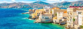 Lais Puzzle - Farbenfrohe Landschaft der griechischen Insel Syros. Ermoupoli Stadt entlang des Ägäischen Meeres, Griechenland, Panorama - 1.000 Teile