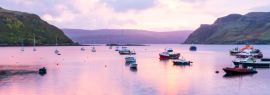 Lais Puzzle - Pink Sunset in Portree Harbor, Isle of Skye, Panorama - 1.000 Teile