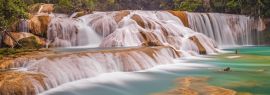 Lais Puzzle - Agua Azul Kaskaden und Wasserfälle im tropischen Regenwald des Bundesstaates Chiapas in der Nähe der Stadt Palenque, Mexiko, Panorama - 1.000 Teile