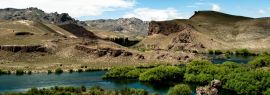 Lais Puzzle - Bewölkte Berglandschaft mit dem Fluss Limay in Neuquen, Patagonien, Argentinien, Panorama - 1.000 Teile