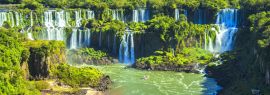 Lais Puzzle - Argentinien - Misiones - Iguazu-Wasserfälle - Der beeindruckende Panoramablick auf die argentinische Seite der Iguazu-Wasserfälle und die Bäche, die in den Parana-Fluss fließen, von der brasilianischen Seite aus, Panorama - 1.000 Teile