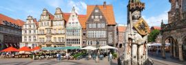 Lais Puzzle - Historischer Marktplatz in Bremen mit Roland Statue, Panorama - 1.000 Teile
