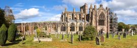 Lais Puzzle - Melrose Abbey Ruinen im Herbst - Scottish Borders, Panorama - 1.000 Teile