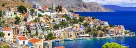 Lais Puzzle - Traditionelle farbenfrohe Griechenland-Serie - schöne Insel Symi (bei Rhodos) Dodekanes, Panorama - 1.000 Teile