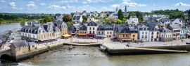 Lais Puzzle - Auray - Hafen von Saint-Goustan. Panoramablick auf den alten Stadtkern. Bretagne, Frankreich , Panorama - 1.000 Teile