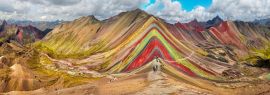 Lais Puzzle - Wanderszene in Vinicunca, Region Cusco, Peru. Regenbogen-Berg, Panorama - 1.000 Teile