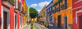 Lais Puzzle - Koloniale Straße in Puebla City, Mexiko, Panorama - 1.000 Teile